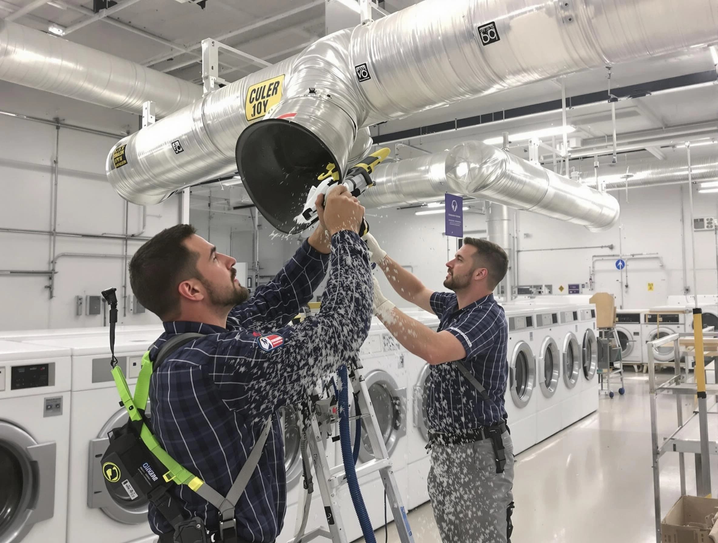 Menifee Dryer Vent Cleaning team performing large-scale commercial dryer vent cleaning in Menifee