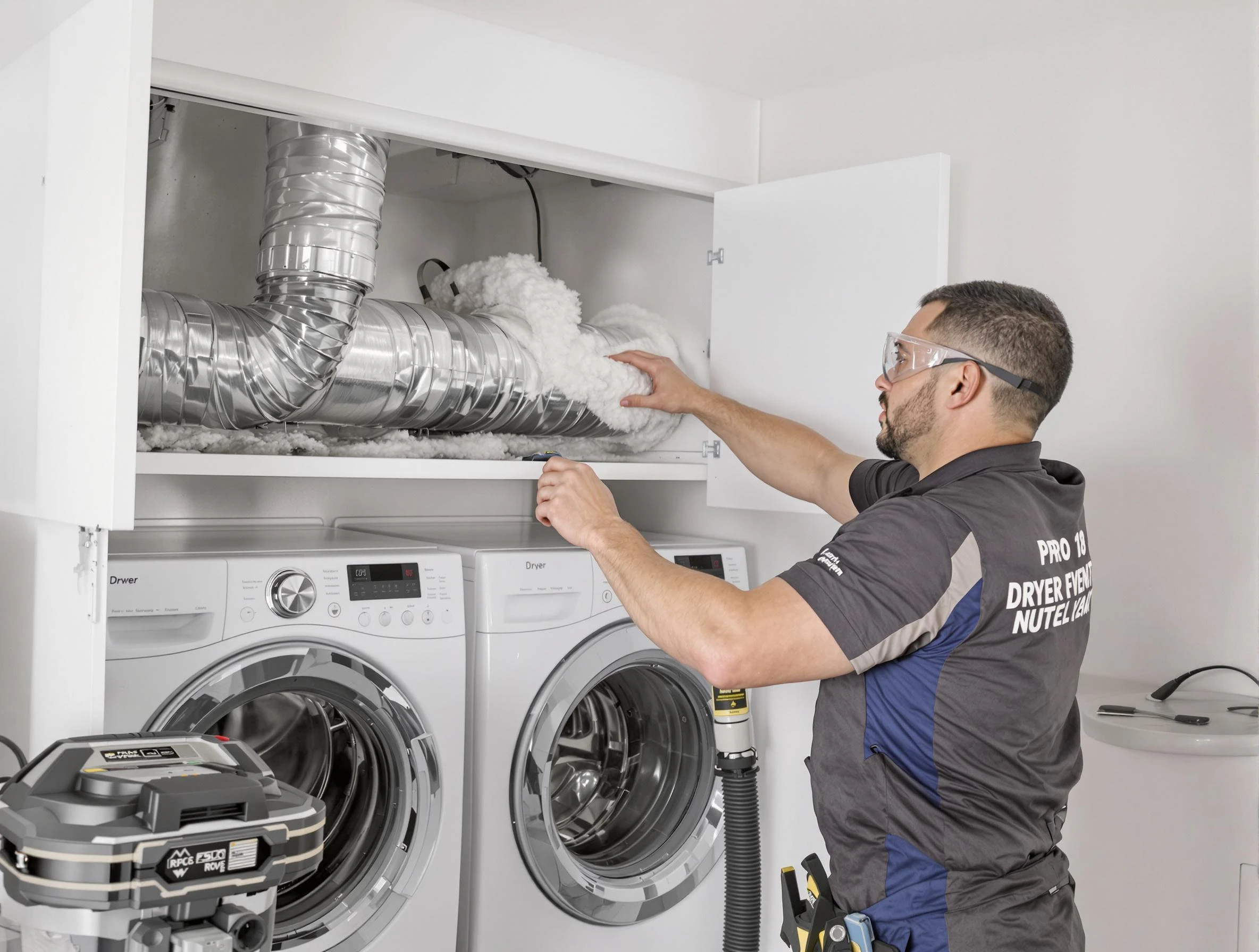 Menifee Dryer Vent Cleaning certified technician performing specialized gas dryer vent cleaning in Menifee