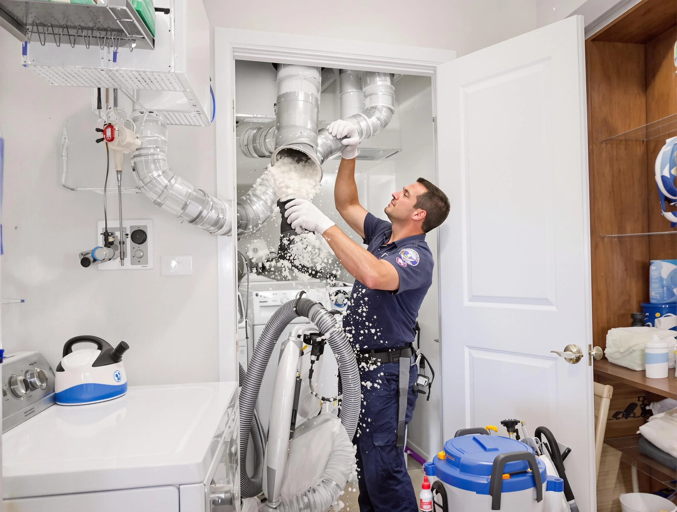 Menifee Dryer Vent Cleaning technician delivering thorough residential dryer vent cleaning service in Menifee